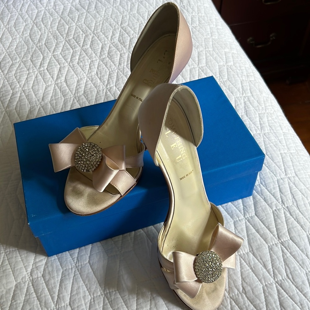 Pale pink satin shoes